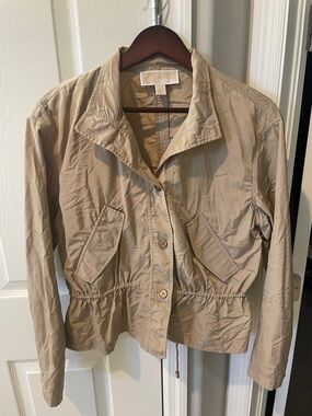 MICHAEL Michael Kors Stone Beige Drawstring-Waist Utility Jacket